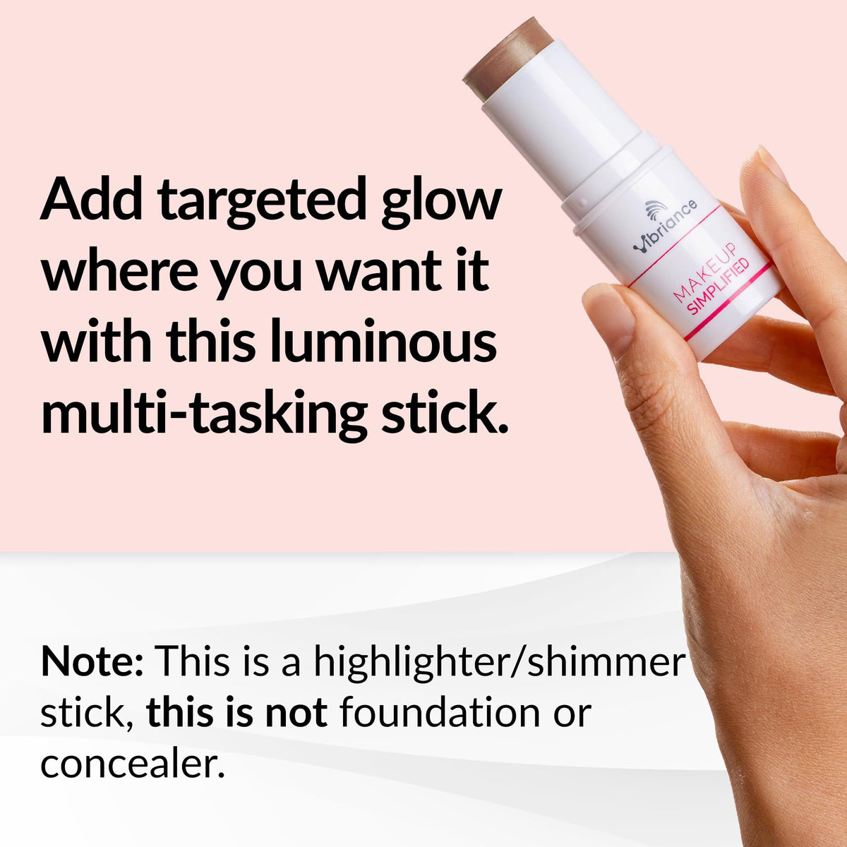 Vibriance highlighter tip close-up displaying creamy texture for smooth blending benefit