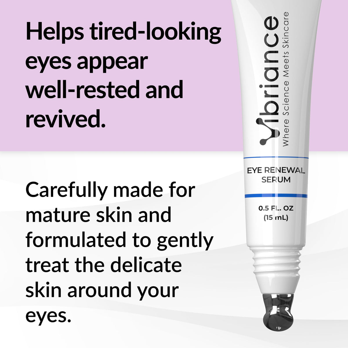 Vibriance metal roll-on applicator close-up providing cooling massage