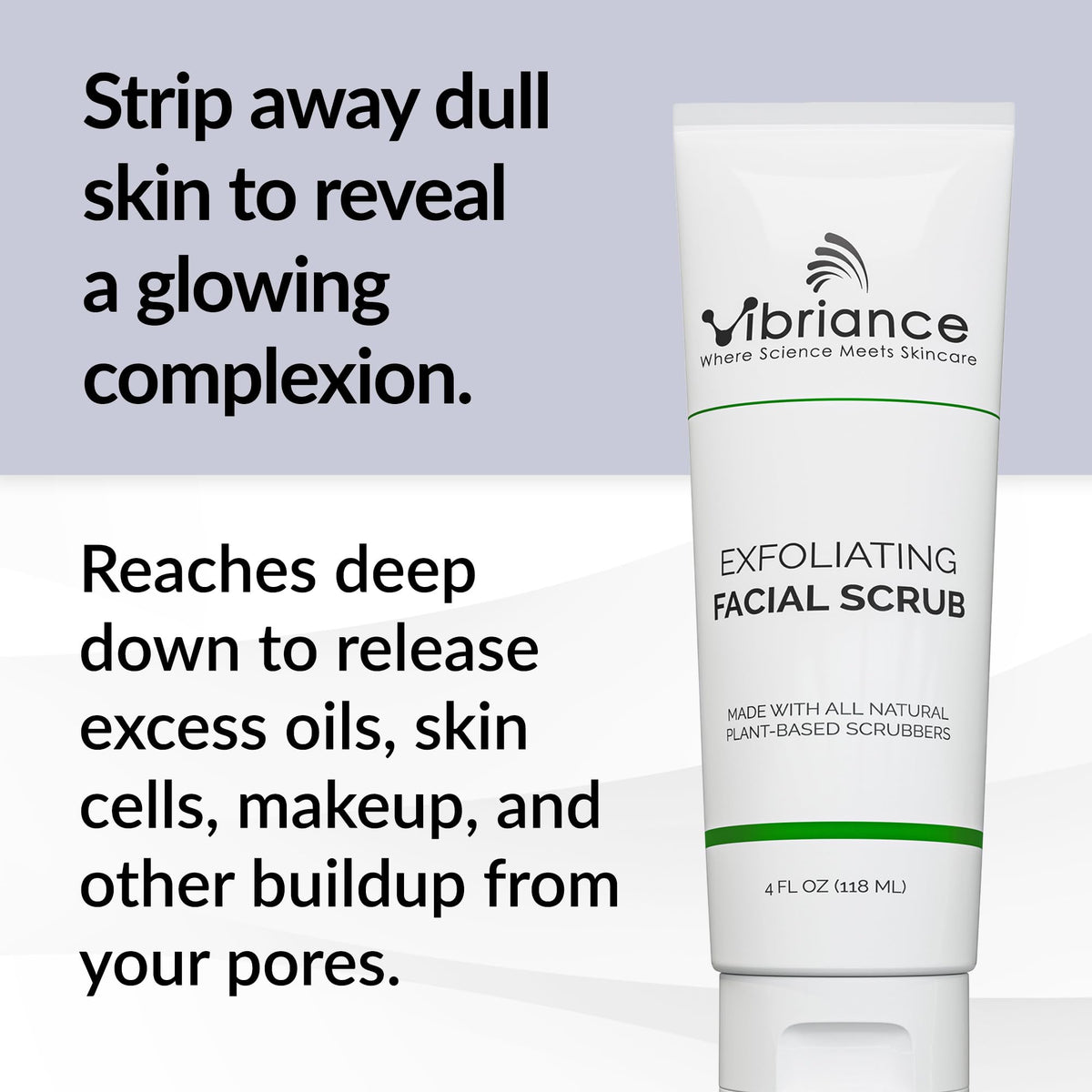 Vibriance jar open revealing creamy scrub texture and hydration