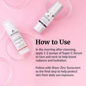 Vibriance Super C serum texture close-up demonstrating lightweight absorption