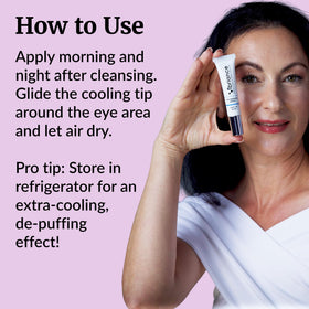 Vibriance serum texture on fingertip showing lightweight hydration