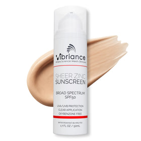 Vibriance front packaging showing SPF 50 and tinted sunscreen benefits