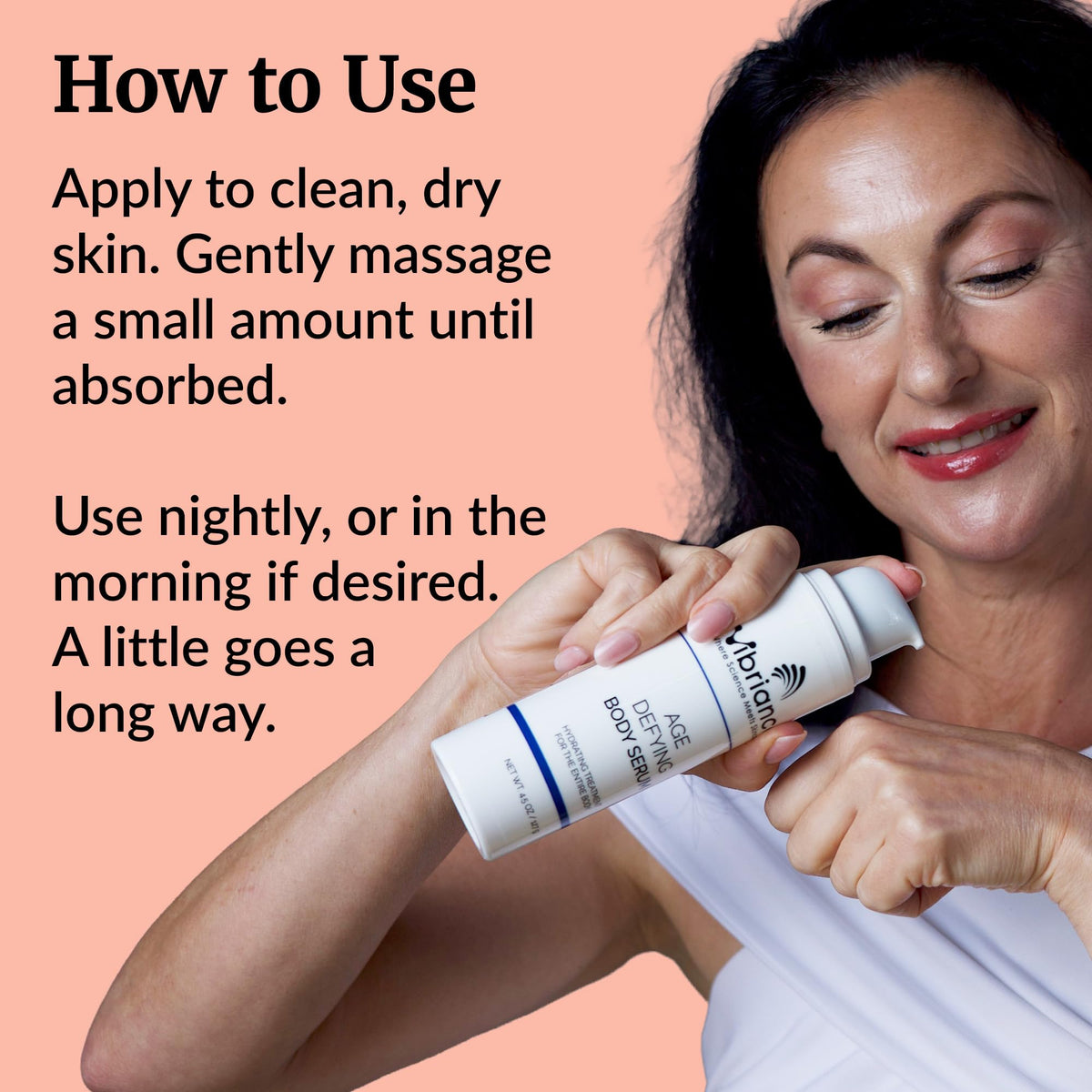 Vibriance serum texture on skin showing lightweight hydration and quick absorption