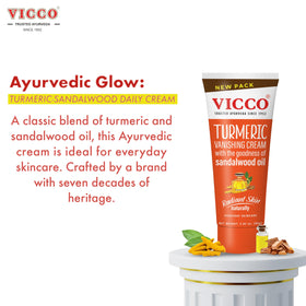 Vicco cream applied on hand, quick-absorbing hydration benefit