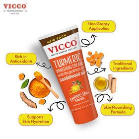 Vicco cream texture close-up, smooth lightweight consistency benefit