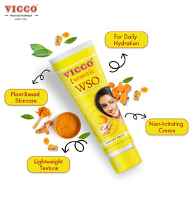 Vicco cream texture close-up showing lightweight finish benefit
