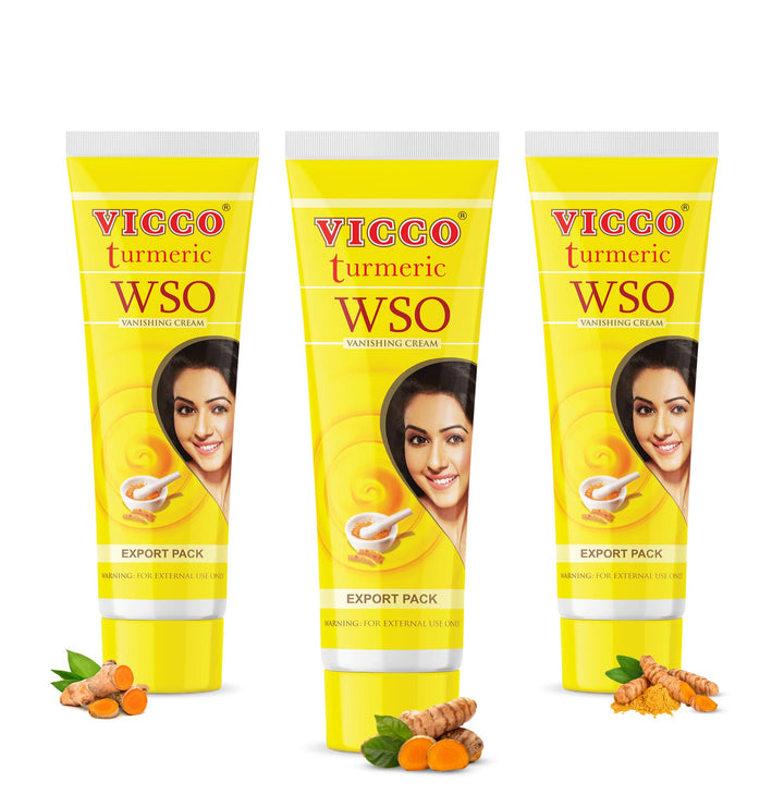 Vicco front packaging with three tubes showing brand and portability benefit