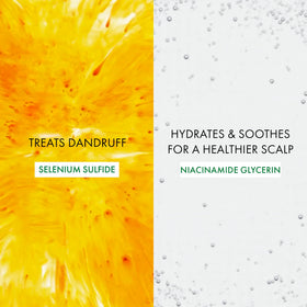 Vichy label close-up highlighting active selenium sulfide and ingredient clarity