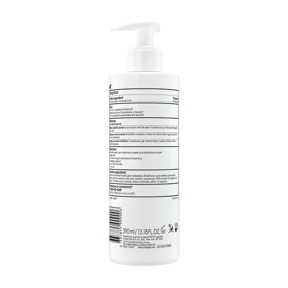 Vichy shampoo being massaged into wet hair for targeted itch relief