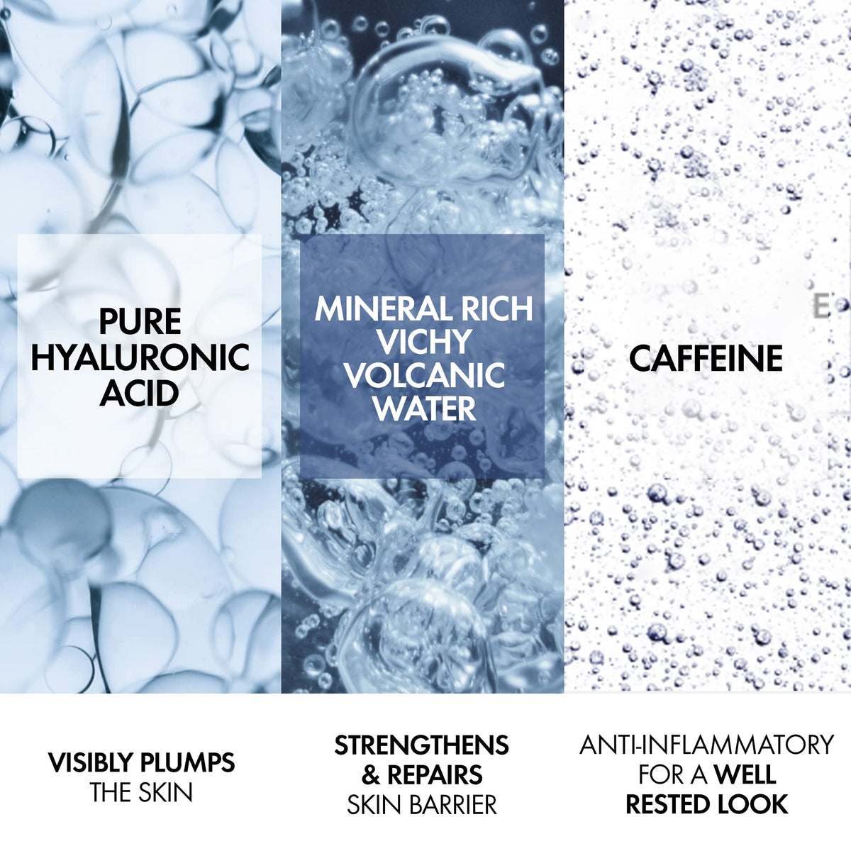 VICHY gel texture close-up showing lightweight hydration and smooth finish