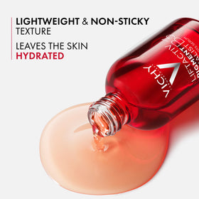 Vichy serum applied on hand, demonstrates smooth application benefit