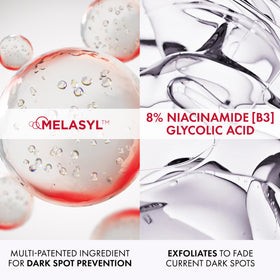 Vichy close-up droplet texture, lightweight non-sticky feel benefit