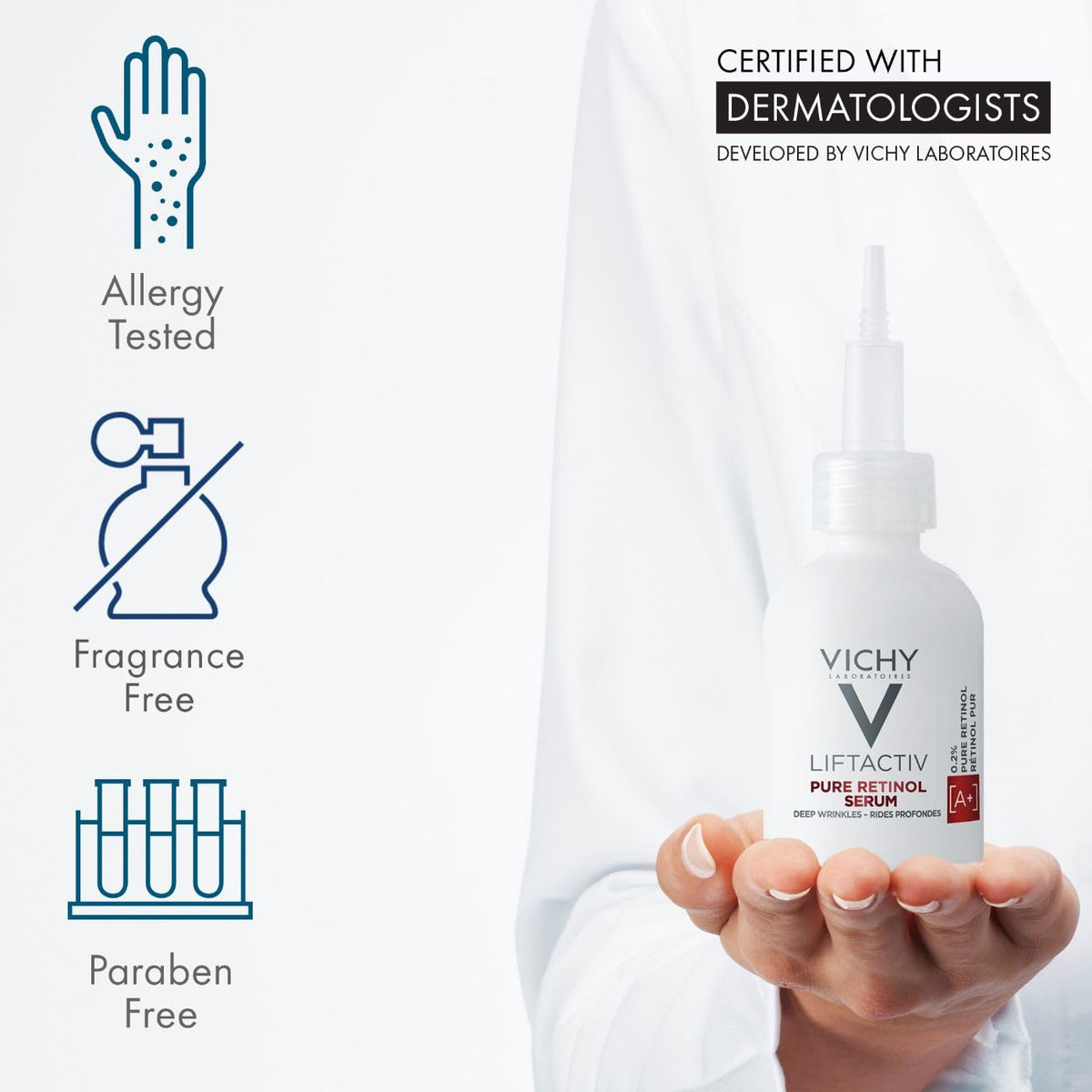 Vichy illustrative before and after texture improvement benefit