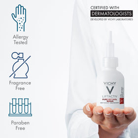 Vichy illustrative before and after texture improvement benefit
