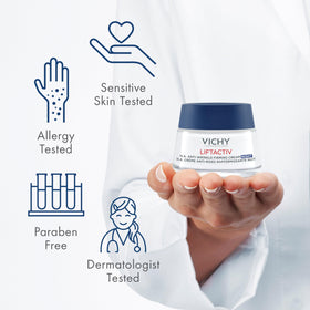 VICHY cream applied to hand demonstrating smooth absorption benefit