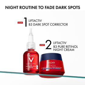 VICHY product beside ruler showing 50ml size and practical scale