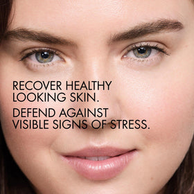VICHY bottle beside ruler showing product size and travel-friendly benefit