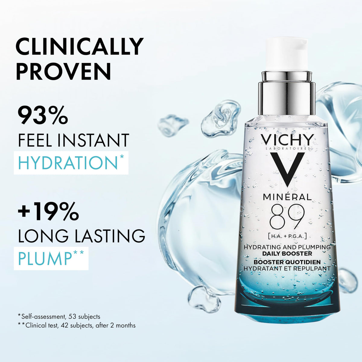 VICHY gel texture close-up highlighting lightweight, fast-absorbing finish