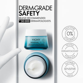 VICHY open jar with visible cream for easy dispensing benefit