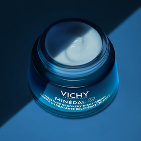 VICHY next to a lipstick for scale showing the 50ml travel-friendly size