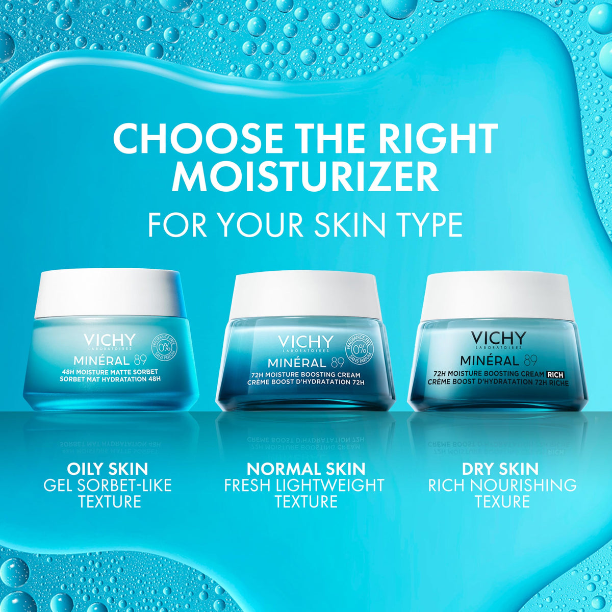 VICHY Minéral 89 sorbet on bathroom counter in lifestyle shot conveying daily ritual