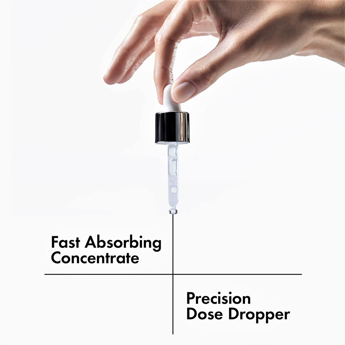 VICHY hands applying serum to face demonstrating quick absorption
