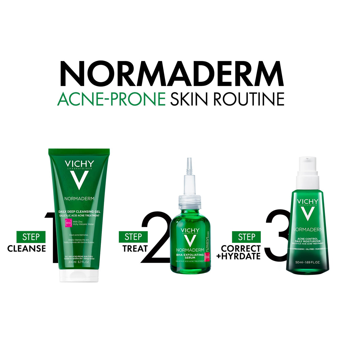 VICHY Normaderm applied on hand demonstrating lightweight hydration and plumping