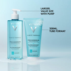 VICHY on bathroom shelf in lifestyle scene showing daily routine convenience benefit