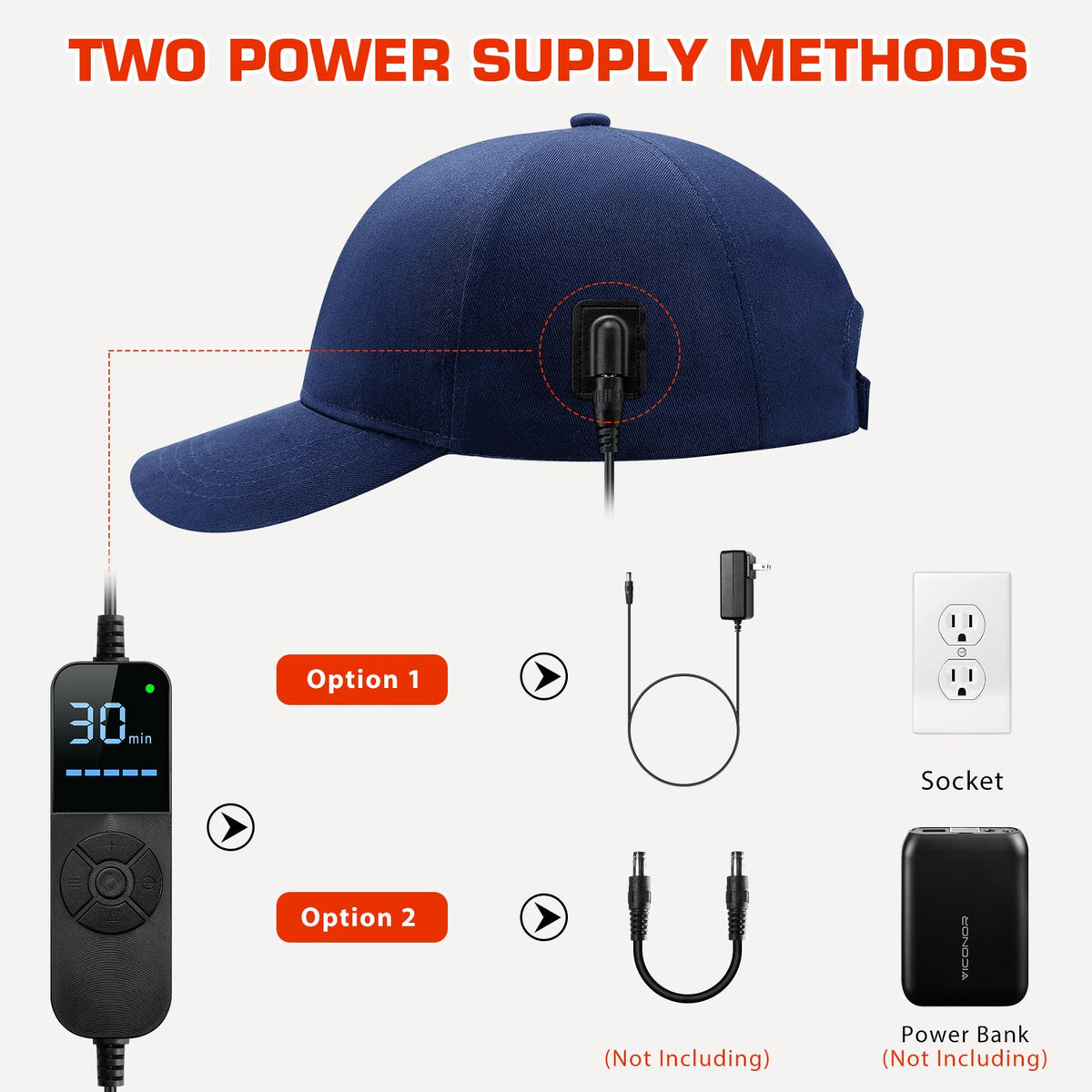 Viconor cap beside a ruler showing scale for proper head fit