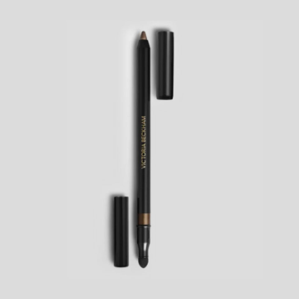 Victoria Beckham bronze kajal front packaging showing pencil and cap, elegant branding and convenience