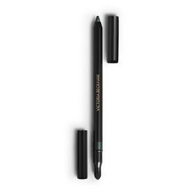 Victoria Beckham Satin Kajal olive front packaging showing sleek liner and label benefit: refined color