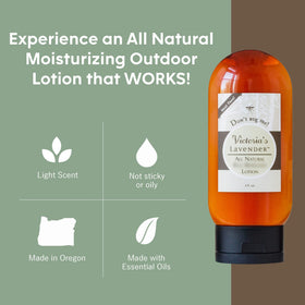 Victoria's Lavender applied on arm demonstrating easy absorption and protection