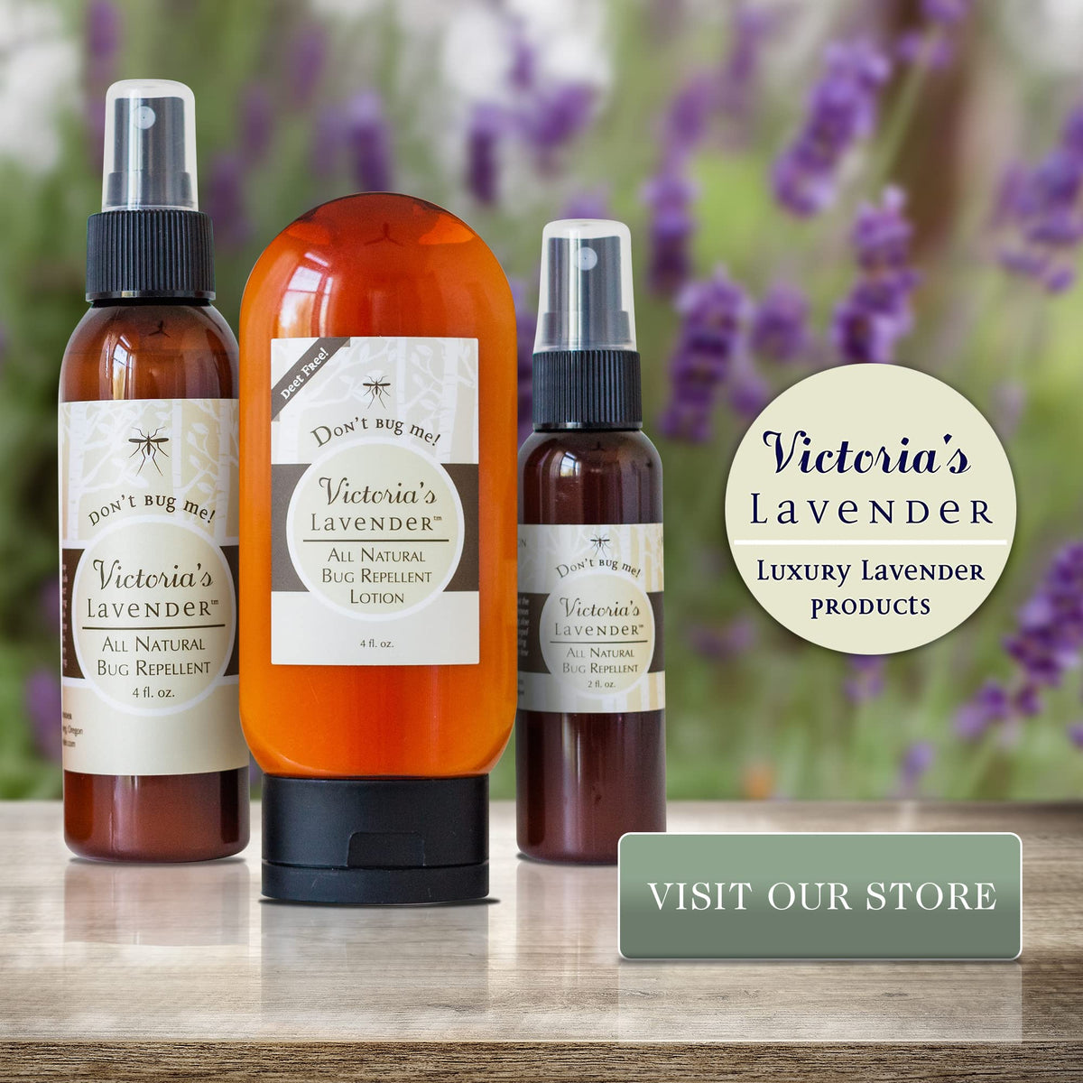 Victoria's Lavender used outdoors on a picnic illustrating insect-shielding benefit