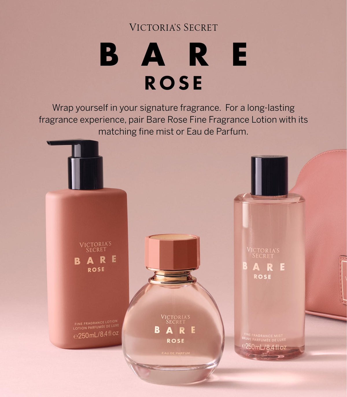Victoria's Secret lotion in bathroom lifestyle scene for layering routine