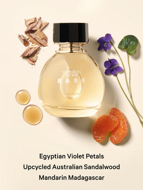 Victoria's Secret shimmer mist being sprayed on skin showing light glow benefit: adds subtle radiance
