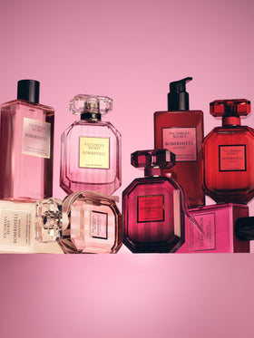 Victoria's Secret Bombshell gift set styled in lifestyle scene for special-occasion appeal