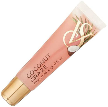 Victoria's Secret front tube view showing coconut craze gloss and compact size benefit