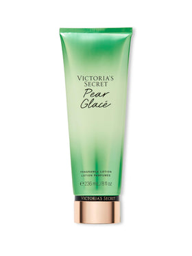 Victoria's Secret front packaging showing pear glacé bottle and clear branding benefit: recognizable gift-ready look