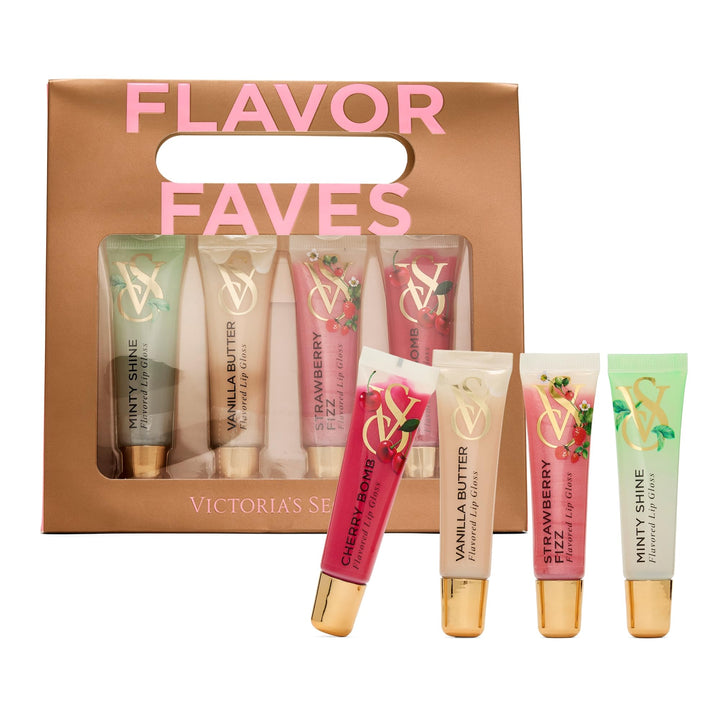 Victoria's Secret front packaging showing four gloss tubes and colorful branding, perfect for gifting