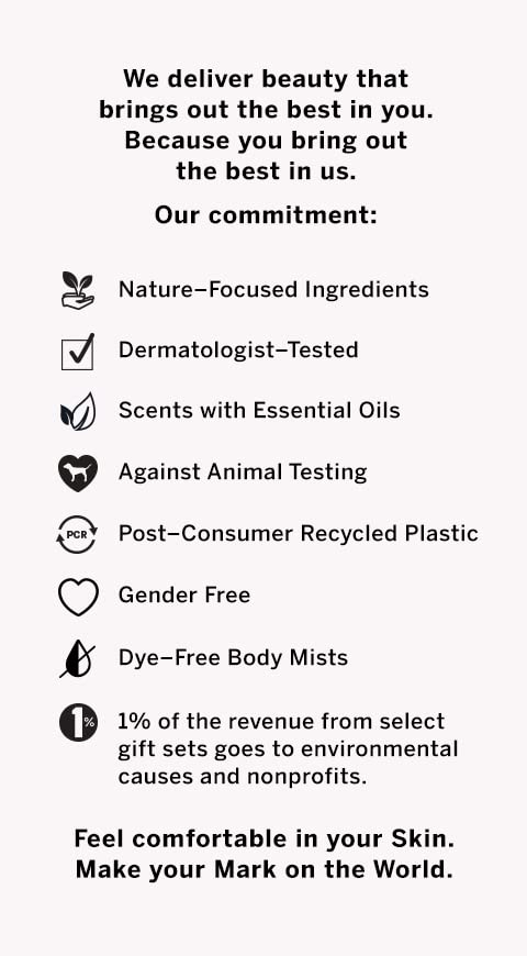 Victoria's Secret Pink label noting 75% post-consumer recycled bottle for eco benefit