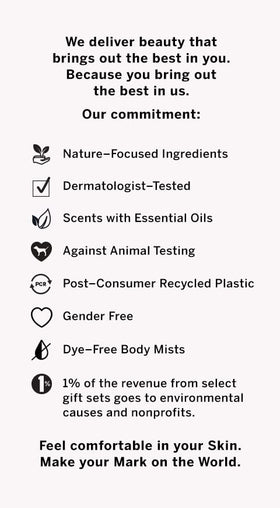 Victoria's Secret Pink label noting 75% post-consumer recycled bottle for eco benefit