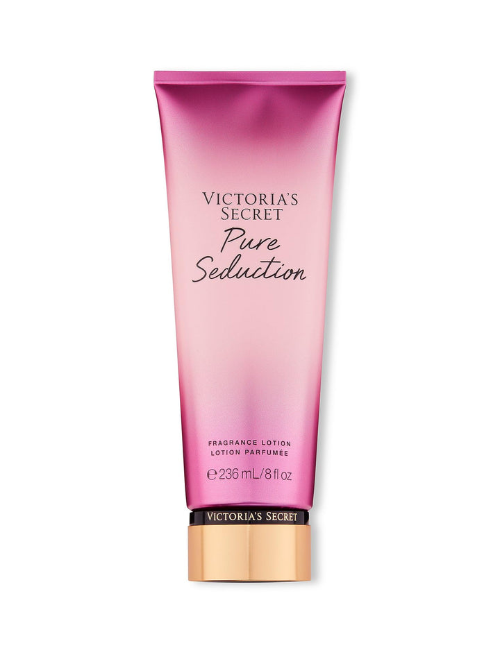 Victoria's Secret front bottle showing 8 oz size and vibrant packaging benefit: easy identification