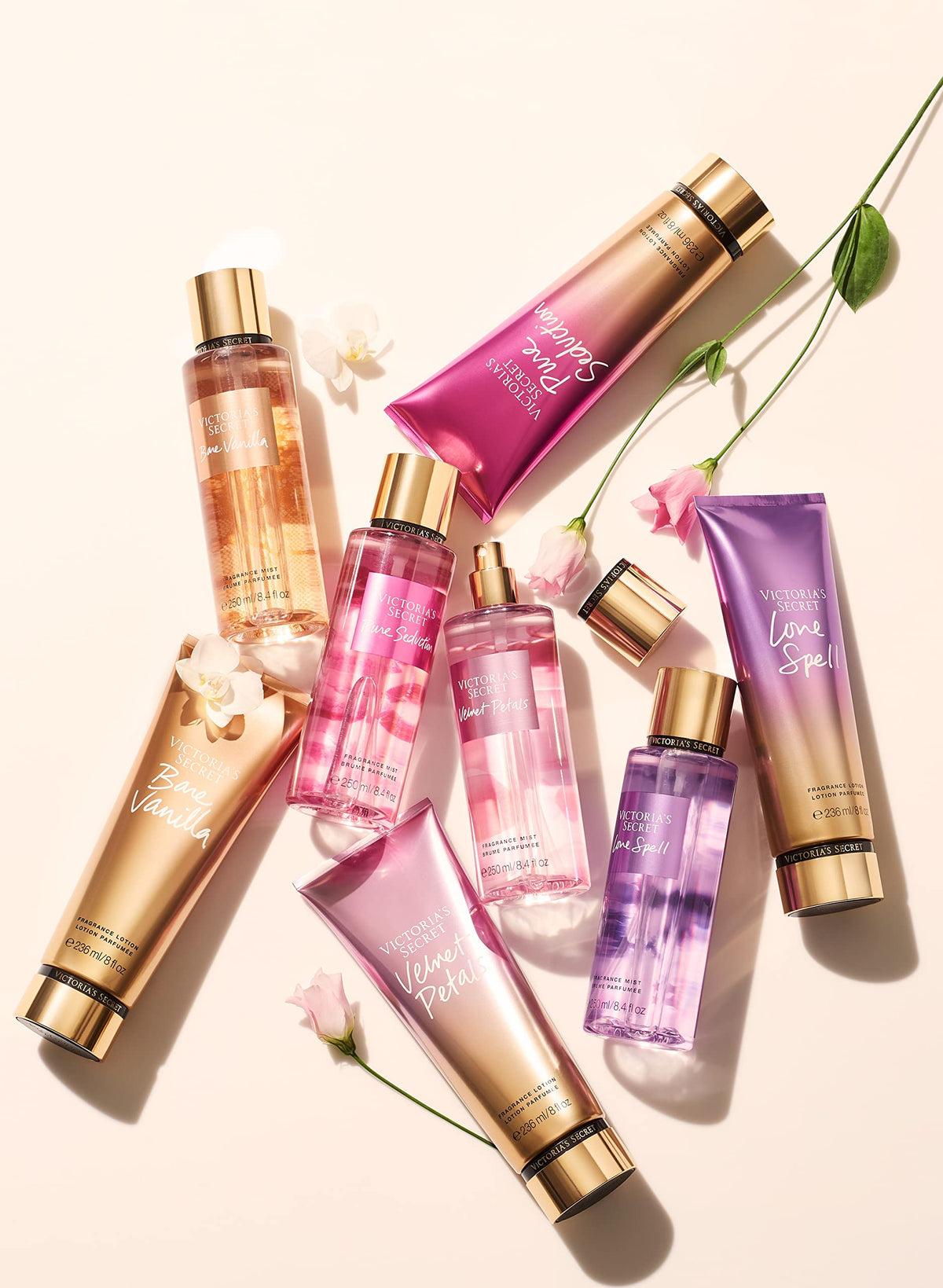 Victoria's Secret lotion in hand to show 8 oz scale and travel-friendly size