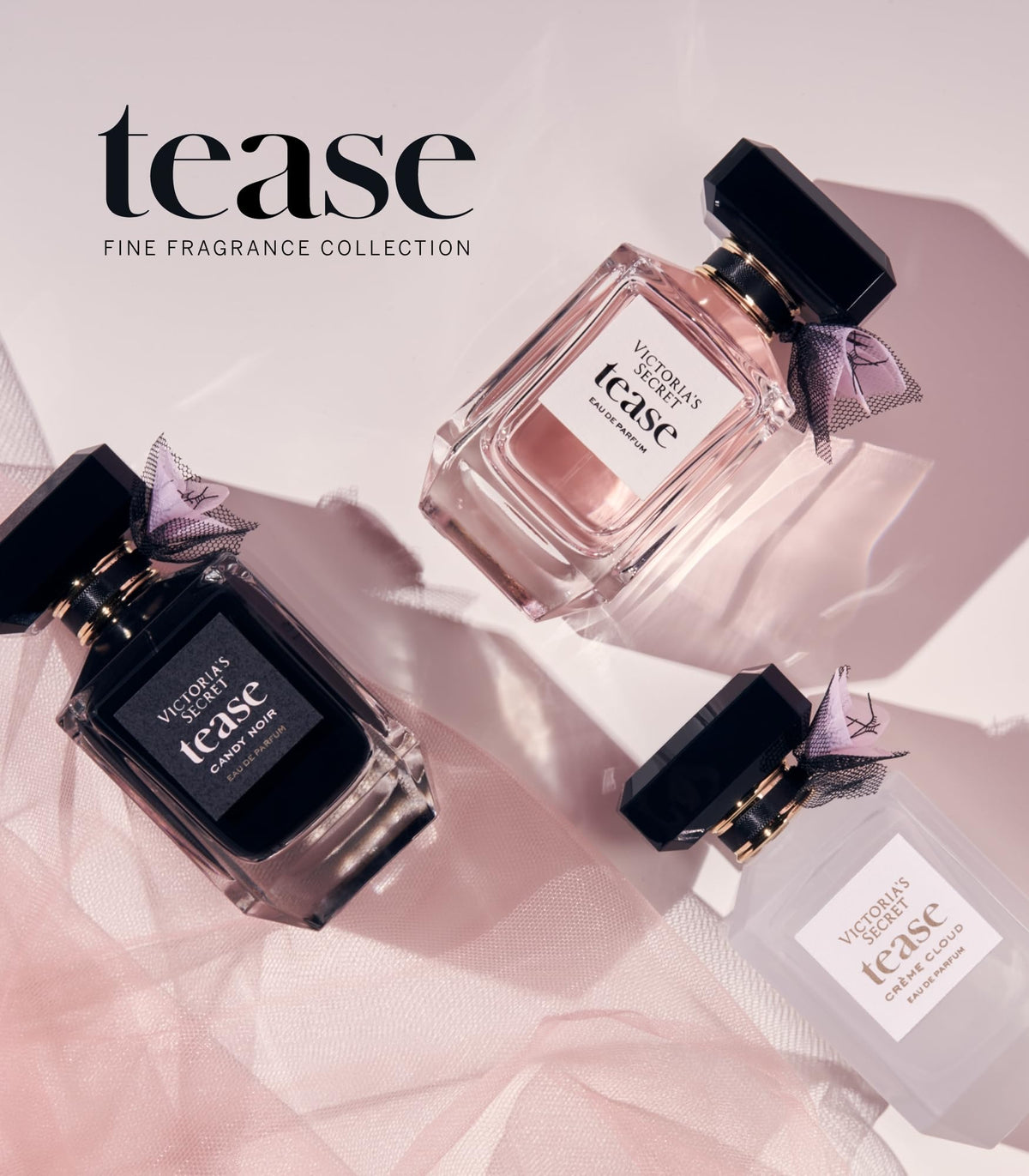 Victoria's Secret bottle on vanity styling suggesting daily layering and elegance