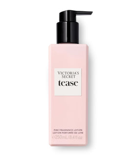 Victoria's Secret pump and cap detail illustrating easy dispensing and travel convenience