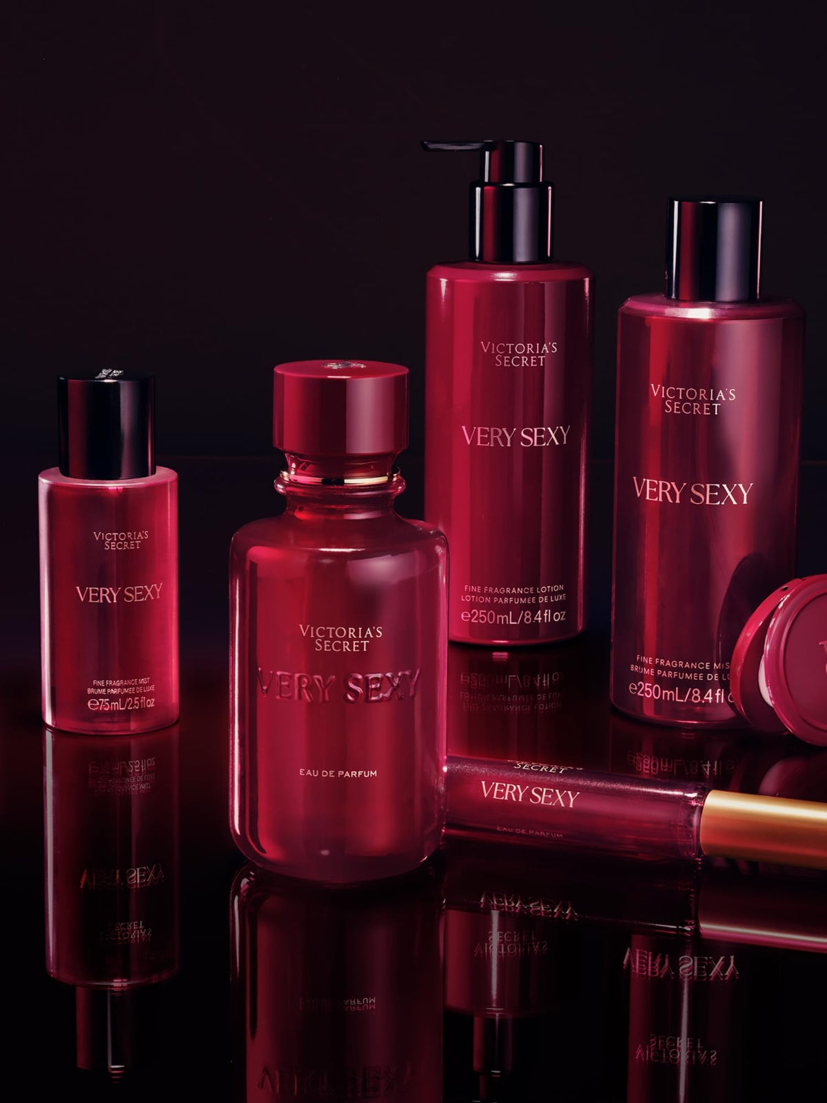 Victoria's Secret bottle on bathroom shelf showing convenience and style