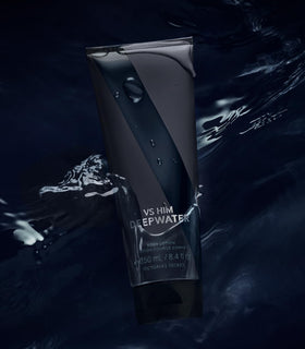 Victoria's Secret VS Him Deepwater label close-up showing scent notes and ingredient clarity