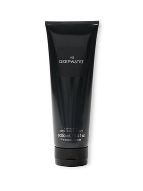 Victoria's Secret VS Him Deepwater lotion texture on hand highlighting fast-absorbing hydration