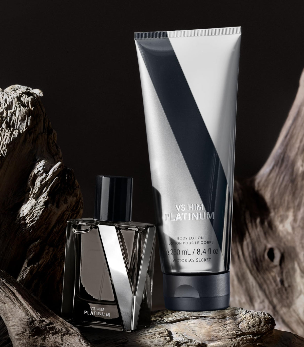 Victoria's Secret size comparison with 8.4 oz bottle showing travel-friendly volume