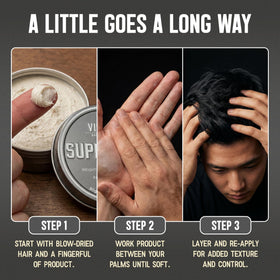 Victory Barber & Brand application on hands demonstrating easy warming and spreadability benefit